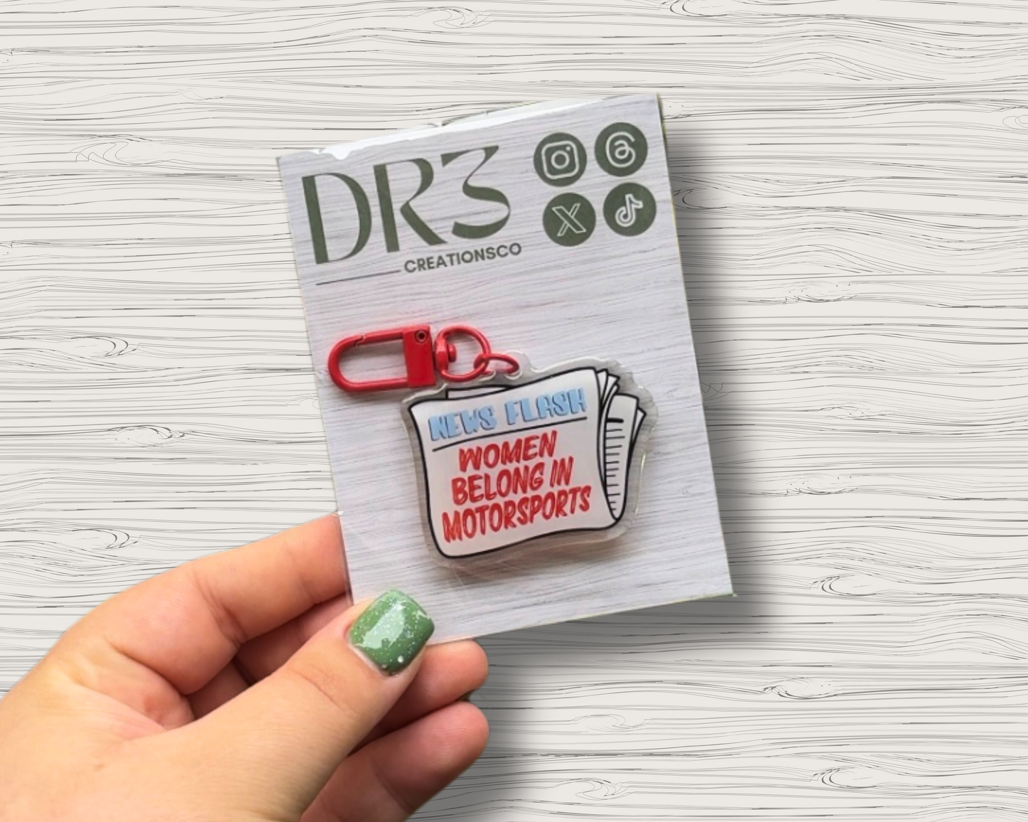 women belong in motorsports | motorsport keychain