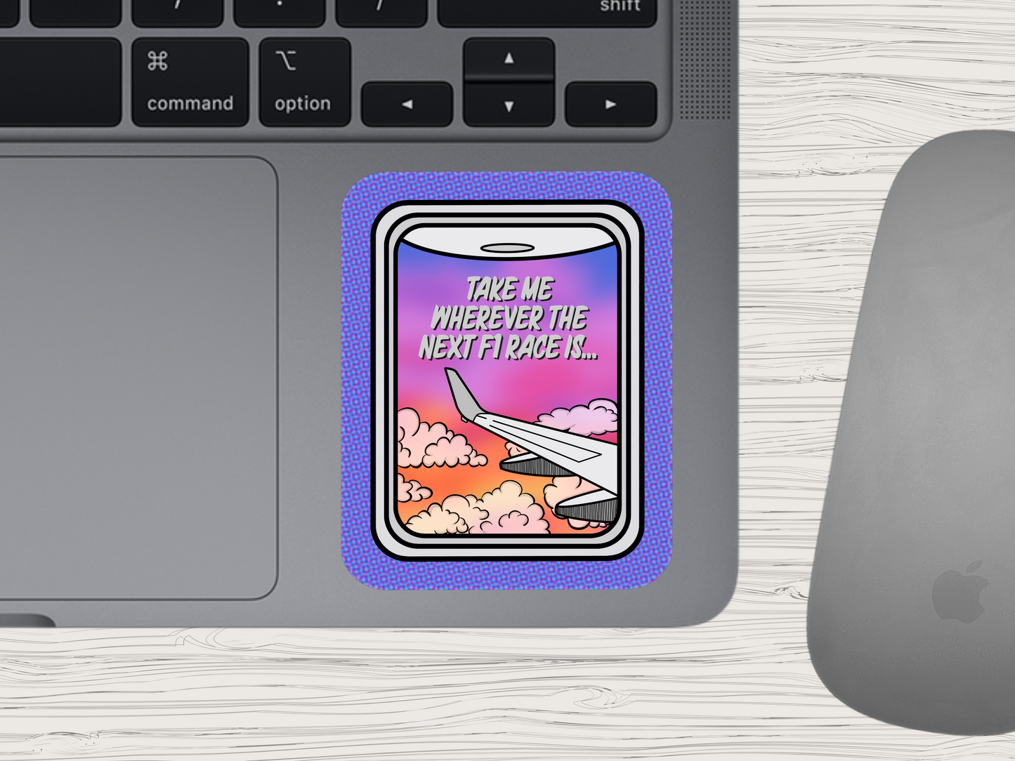 take me wherever the next f1 race is | f1 glitter sticker