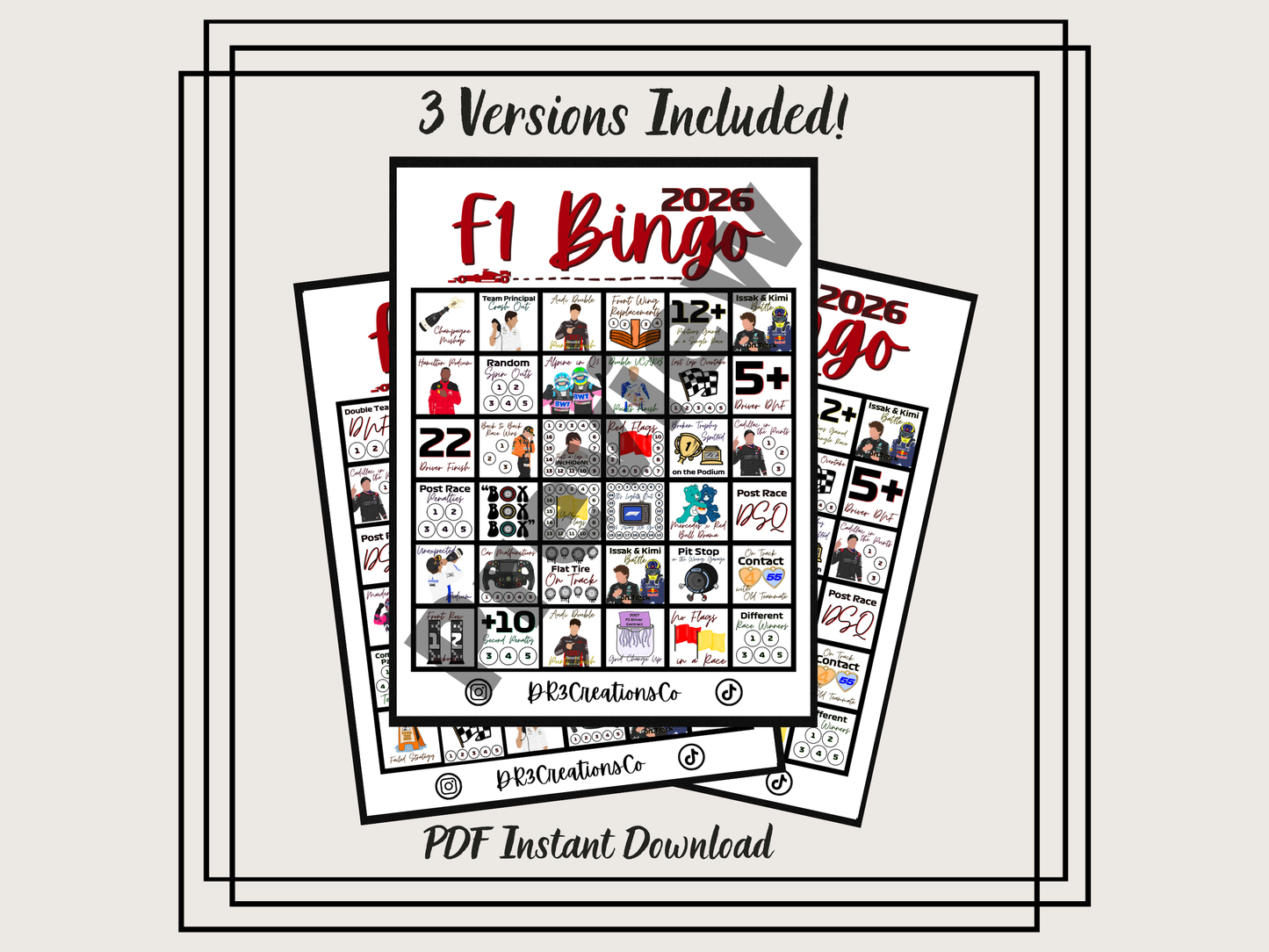 f1 bingo card | 2026 on track edition