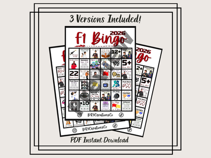f1 bingo card | 2026 on track edition