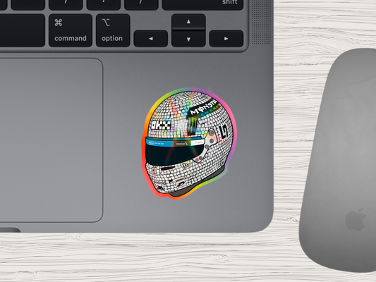 holographic disco lando helmet | miami gp sticker