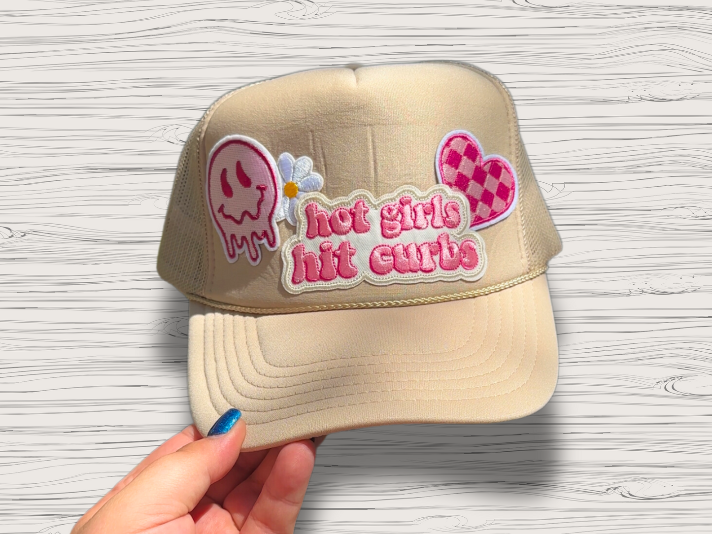 hot girls hit curbs | trucker hat